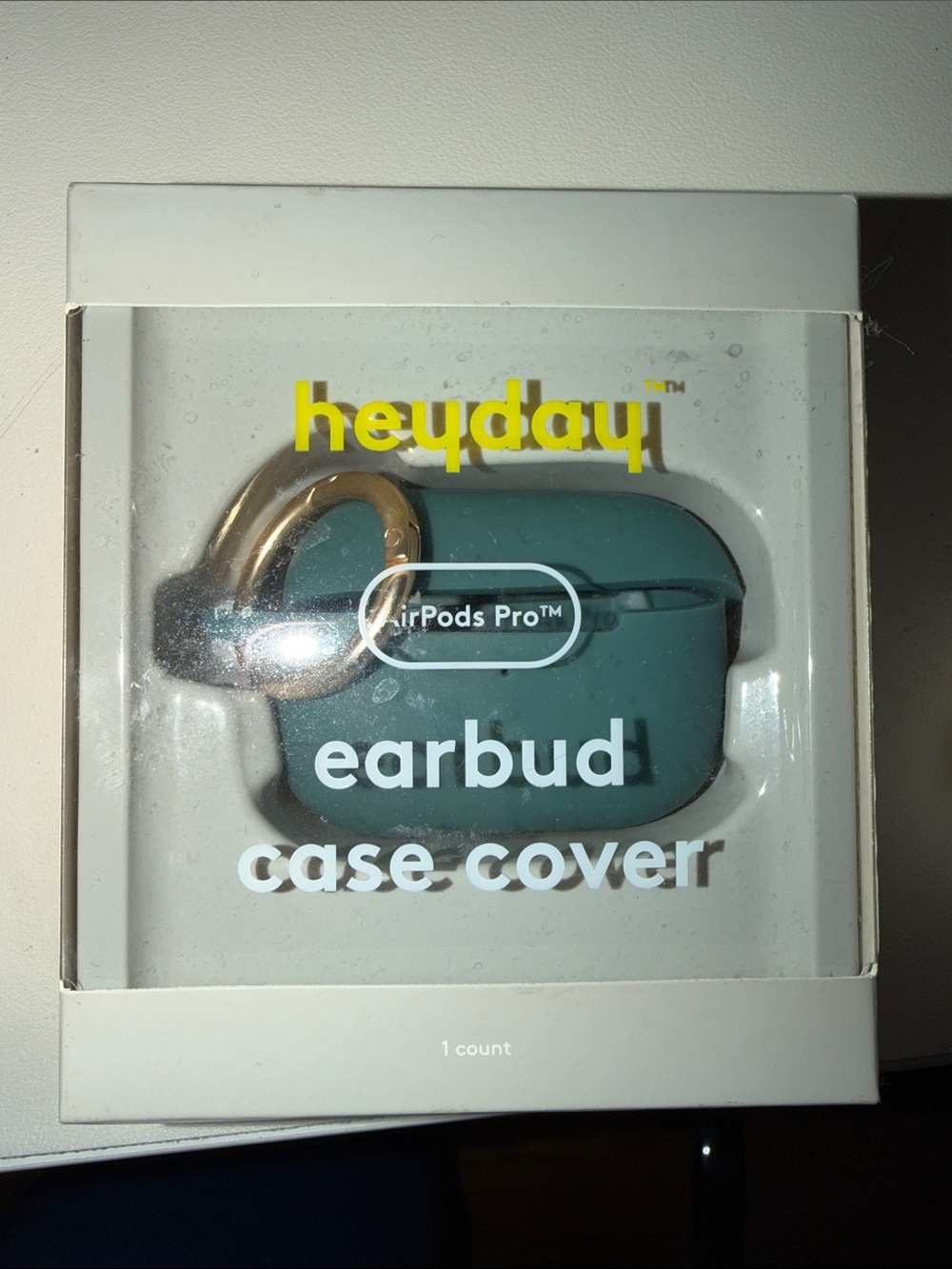 heyday Teal AirPods Pro Earbud Case Cover with Gold Carabiner